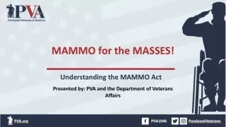 MAMMO for the MASSES!