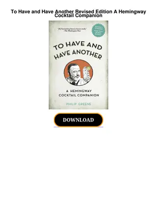 (download) To Have and Have Another Revised Edition A Hemingway Cocktail Compa