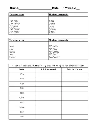 Phonics Practice Activities for Elementary Students