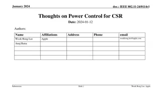 Analysis of Power Control for Coordinated Spatial Reuse in IEEE 802.11-24