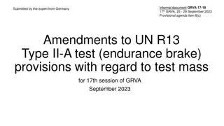 Proposed Amendments to UN R13 Type II-A Test Provisions