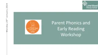 Parent Phonics and Early Reading Workshop - Monday 29th January 2024