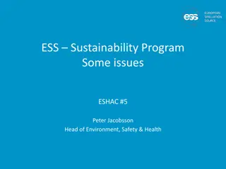 Overview of ESS Sustainability Program and Energy Efficiency Initiatives