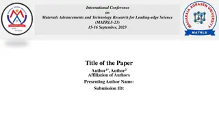 International Conference on Materials Advancements and Technology Research (MATRLS-23)