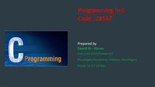 Introduction to Fundamentals of C Programming