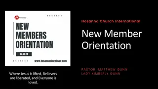 Hosanna Church International - New Member Orientation Details