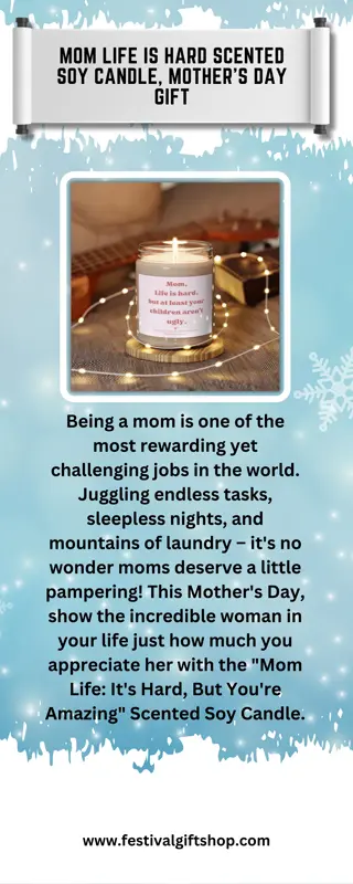 Mom Life is Hard Scented Soy Candle, Mother's Day Gift