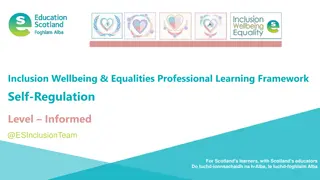 Inclusion Wellbeing & Equalities Professional Learning Framework  Self-Regulation
