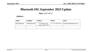 Bluetooth SIG September 2023 Update on Spectrum Sharing Plans