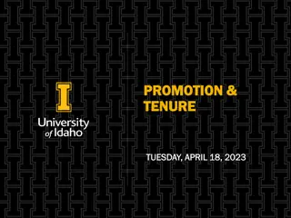 Promotion, Tenure Process Overview and Recent Updates