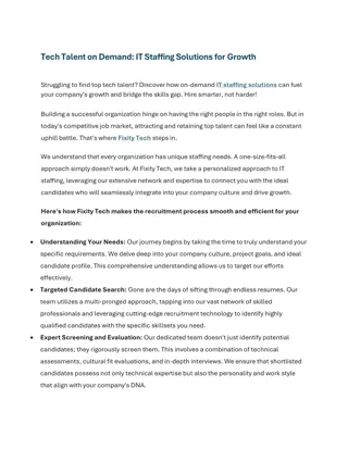 Tech Talent on Demand: IT Staffing Solutions for Growth