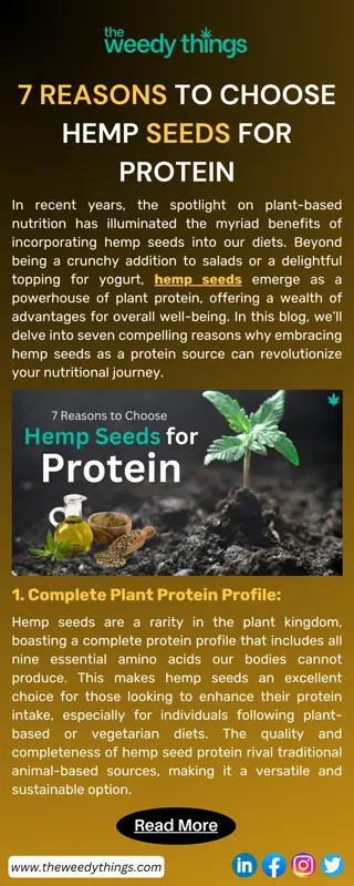 7 Reasons to Choose Hemp Seeds for Protein