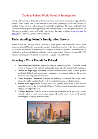 Guide to Poland Work Permit & Immigration