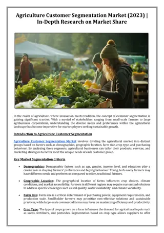 Agriculture Customer Segmentation Market (2023) | BIS Research