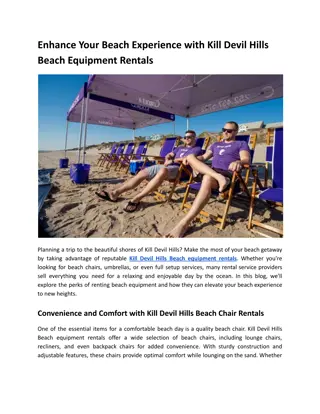 Perks of Renting Beach Equipment Rentals in Kill Devil Hills