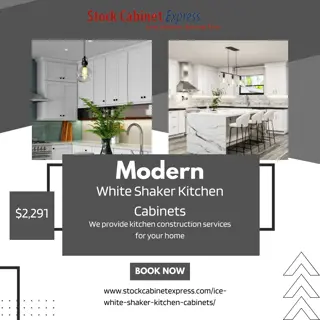 Modern White Shaker Kitchen Cabinets - Save on Brand New!