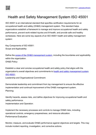 Health and Safety Management System ISO 45001