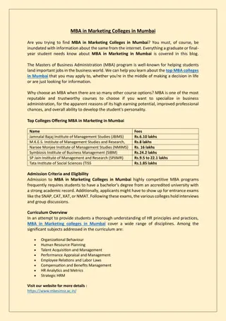 MBA in Marketing Colleges in Mumbai