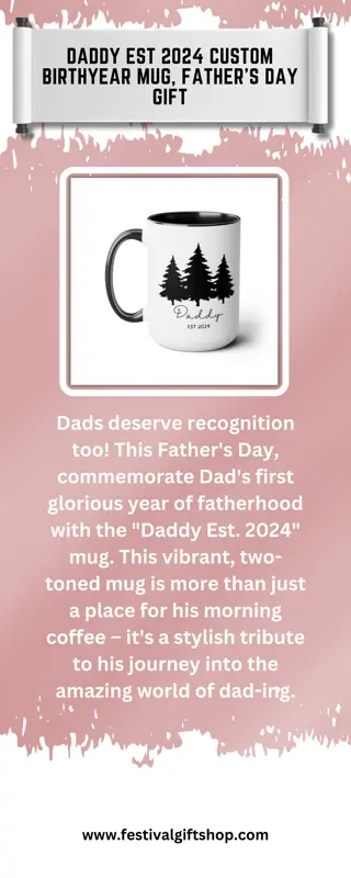 Daddy Est 2024 Custom BirthYear Mug, Father's Day Gift