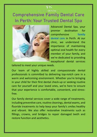 Comprehensive Family Dental Care In Perth Your Trusted Dental Spa