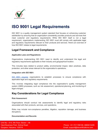 ISO 9001 Legal Requirements