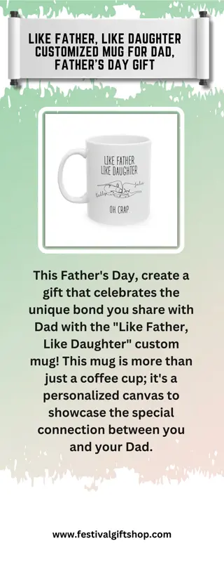 Like Father, Like Daughter Customized Mug for Dad, Father's Day Gift