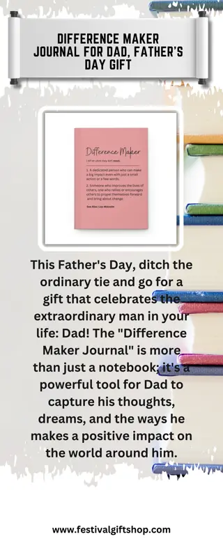 Difference Maker Journal For Dad, Father's Day Gift