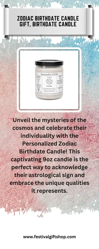 Zodiac Birthdate Candle Gift, Birthdate Candle