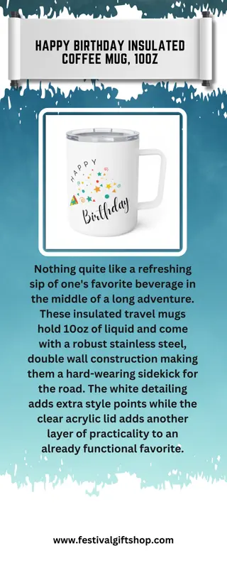 Happy Birthday Insulated Coffee Mug, 10oz