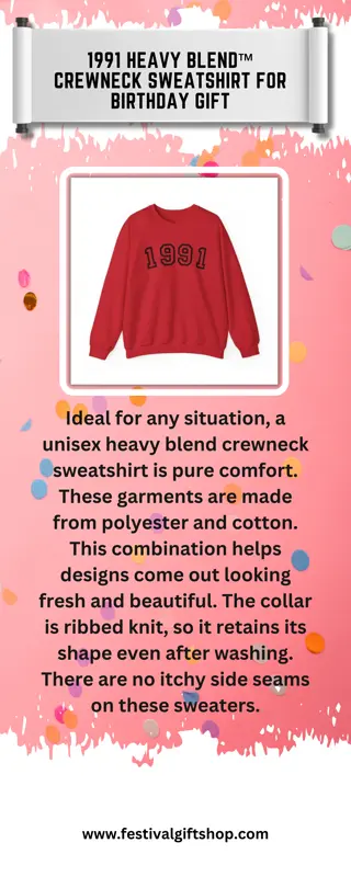 1991 Heavy Blend™ Crewneck Sweatshirt for Birthday Gift