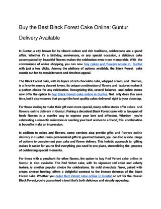 SEO Article-Buy the Best Black Forest Cake Online_ Guntur Delivery Available.docx