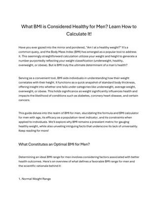 What BMI is Considered Healthy for Men? Learn How to Calculate It! 