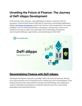 Revolutionizing Finance: The Rise of DeFi dApps Development