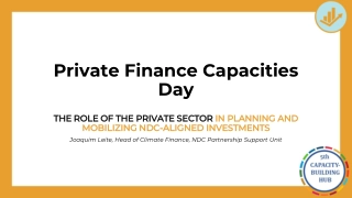 Private Finance Capacities Day