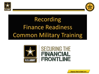 Recording Finance Readiness Common Military Training