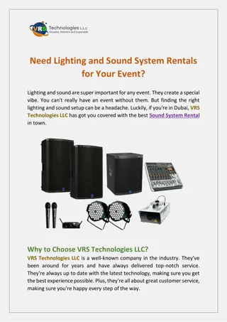 Need Lighting and Sound System Rentals for Your Event?