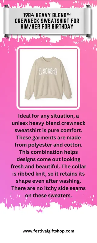 1984 Heavy Blend™ Crewneck Sweatshirt for HimHer for Birthday