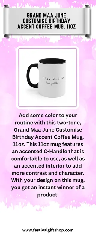 Grand Maa June Customize Birthday Accent Coffee Mug, 11oz