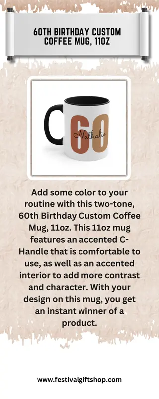 60th Birthday Custom Coffee Mug, 11oz