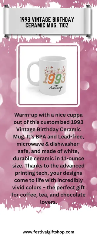 1993 Vintage Birthday Ceramic Mug, 11oz