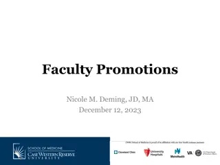 Faculty Promotions and Appointments in Academic Medicine