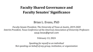 The Significance of Faculty Shared Governance and Faculty Senates in Higher Education