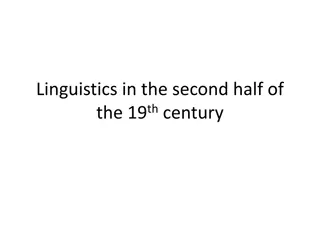 Linguistics in the Second Half of the 19th Century: Schleicher, Psycholinguistics, Neogrammarian Theories