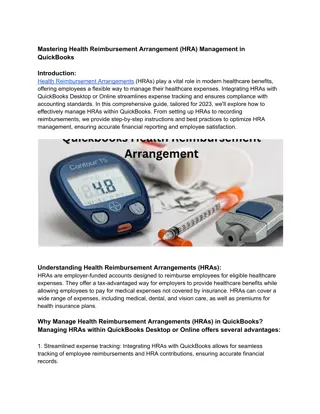 Mastering Health Reimbursement Arrangement (HRA) Management in QuickBooks