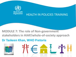 Role of Non-government Stakeholders in Health Policies Training
