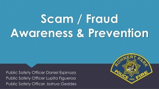 Scam / Fraud  Awareness & Prevention
