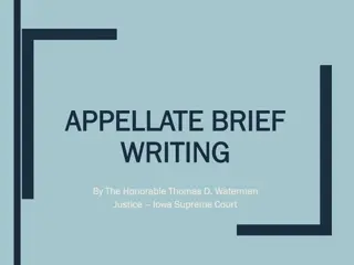 Crafting an Effective Appellate Brief: Strategies for Persuasion and Clarity
