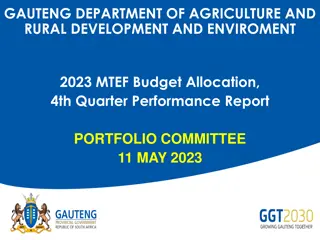 Gauteng Department of Agriculture 2023 Budget Allocation & Performance Report