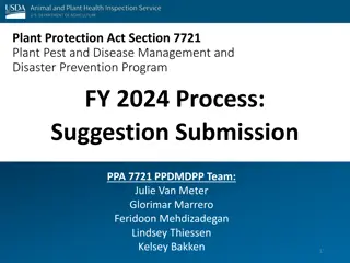 Plant Protection Act Section 7721 - National Program Guidance Overview