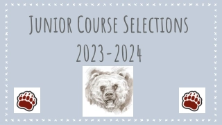 Junior Course Selections 2023-2024